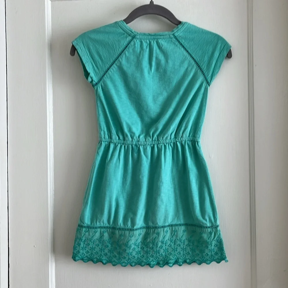 Size 7 Girls 3 pc. Summer Cotton Play Dress and Leggings Stretch Pants Set